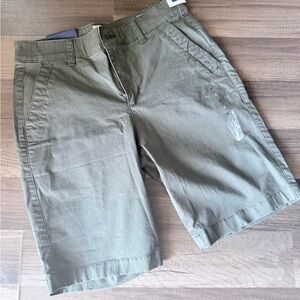 GAP Olive Flat-Front Chino Shorts